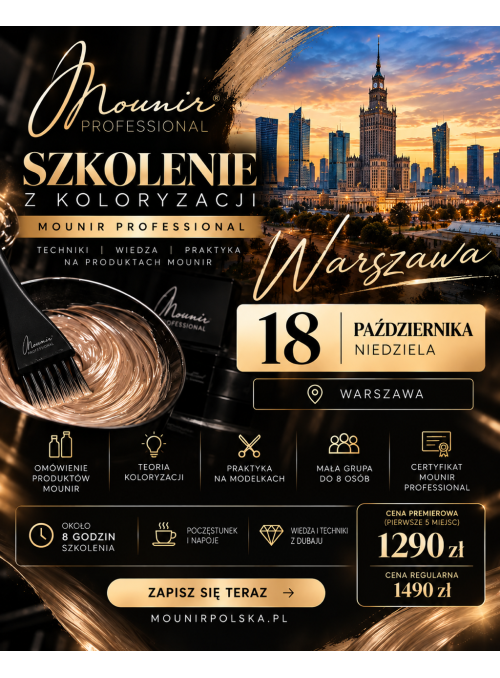 MOUNIR PROFESSIONAL – SZKOLENIE Z KOLORYZACJI – WARSZAWA 18.10.2026