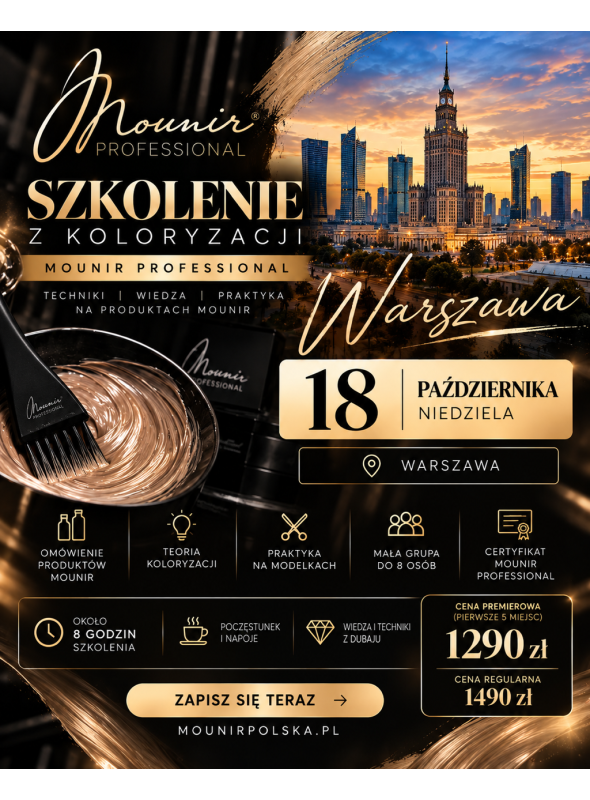 MOUNIR PROFESSIONAL – SZKOLENIE Z KOLORYZACJI – WARSZAWA 18.10.2026